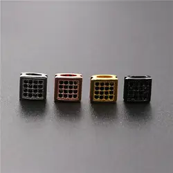 Kang hua 2019 Pave Zirconia CZ 4x4 Квадратные аксессуары ювелирные изделия DIY браслет для изготовления латунные металлические очаровательные аксессуары