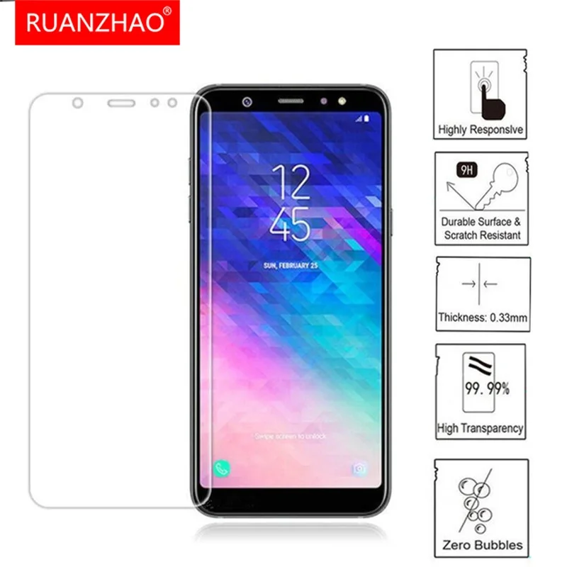 

9H Tempered Glass for Samsung Galaxy A6 A8 plus A7 A9 J8 J6 2018 J4 Screen Protector Phone Protective Film A50 A30 A40 Glass A8