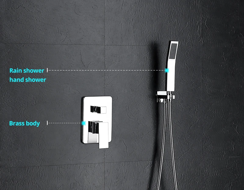  8 Inch Shower System Rain Shower Head&Handheld Set Wall Mounted Bathroom Shower Faucet Set Rough-in Mixer Valve Rainfall (6)