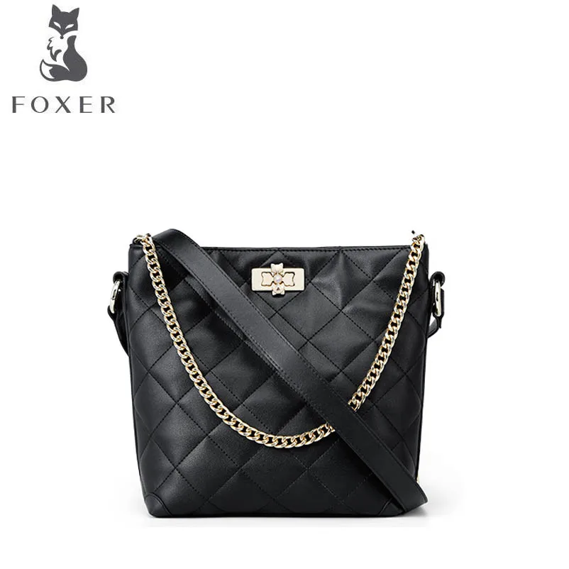 

FOXER Small fragrance bag female 2019 new large capacity bucket bag wandering bag shoulder Messenger bag