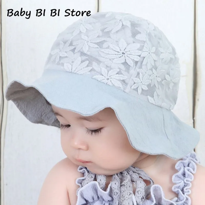 

Fashion Cute Children Baby Sun Hat Lace Flower Retro Cap Summer New Infant Boy Girl Visor Fisherman Hats