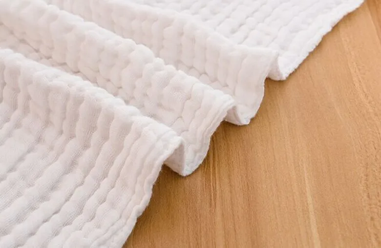 6 слоев Crinkle хлопок Марлевое одеяло хлопок белого цвета Большие размеры 140x200 см и 100x200 см одеяло 40 штук по индивидуальному заказу