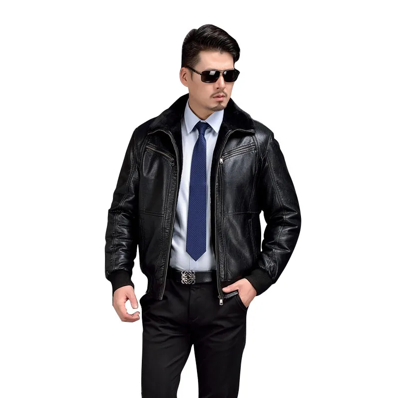 AIBIANOCEL Мужская зимняя кожаная куртка утепленная с мехом теплая Jaqueta De Couro Masculino меховой воротник Мужская куртка из искусственной кожи Байкерская