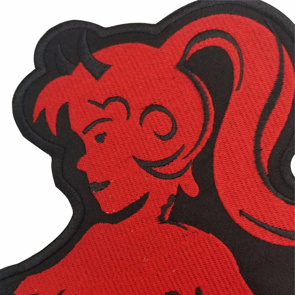 SEXY RED DEVIL GIRL free shipping garment accessories biker vest funk style iron-on embroidered patches (4)