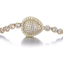 Кристальный браслет в форме капли воды с цирконием, большие размеры для женщин, Европейский Золотой/Серебряный цвет, ювелирное изделие, летний подарок для любви 1166