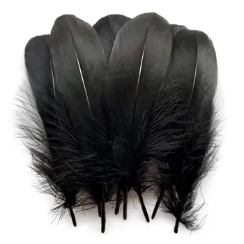 

High quality 20-100pcs Black goose feather 13-18CM DIY feathers for crafts Clothing Accessories wedding decoration party plumes