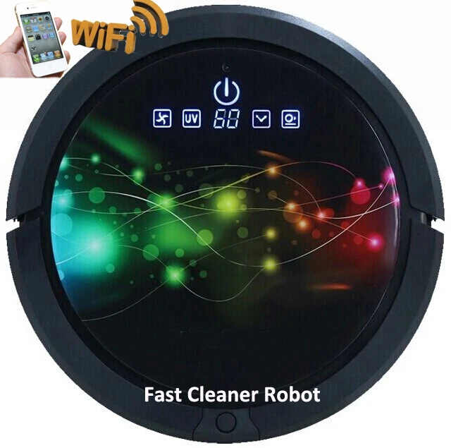 Smartphone WIFI APP Control Robot Vacuum Cleaner QQ6 Updated with150ml Water tank can do Sweeping, Vacuum, Wet mop and Dry mop