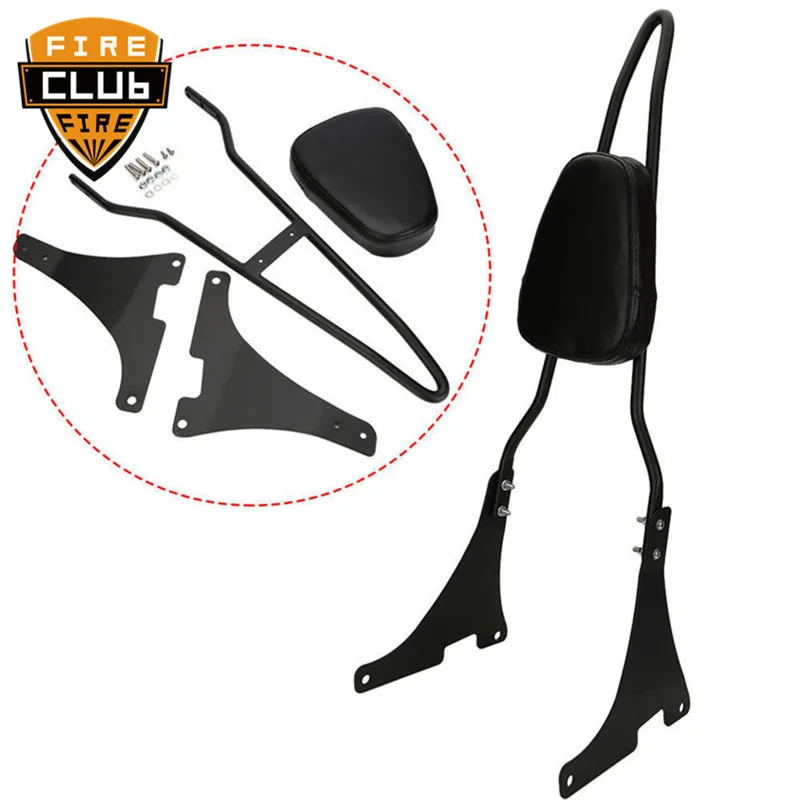 

Black Motorcycle Short Sissy Bar Backrest for Harley Dyna Street Bob Super Glide Custom Low Rider FXDC FXDL FXDWG FXDB FXDI