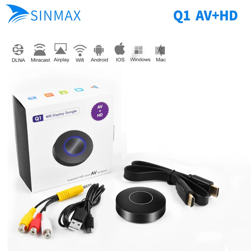 

Cheap HDMI+AV Mirroring Dongle wifi display receiver HDMI Android 1080P HD Interface TV stick Miracast for Smart Phones Tablet