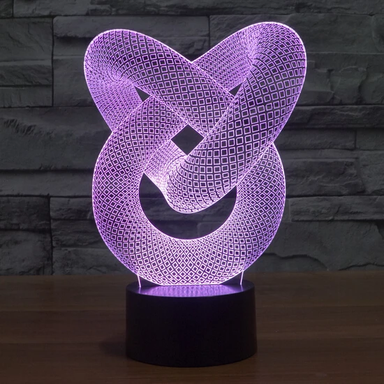 

Hot NEW 7color changing 3D Bulbing Light abstract visual illusion LED lamp action figure toy Christmas gift
