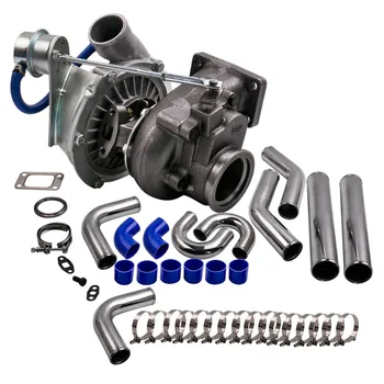 

universal turbo T3T4 T04E T3 .63 AR + 76mm 3" turbo intercooler pipe piping Kit