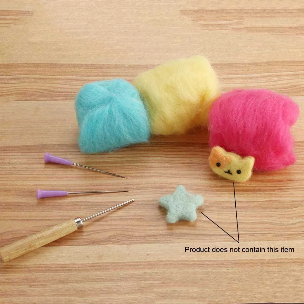 

Useful Needle Felting Wool Felt Tools Set with 14 Colors Wool Roving Felting Starter Basic Kit @LS JY03