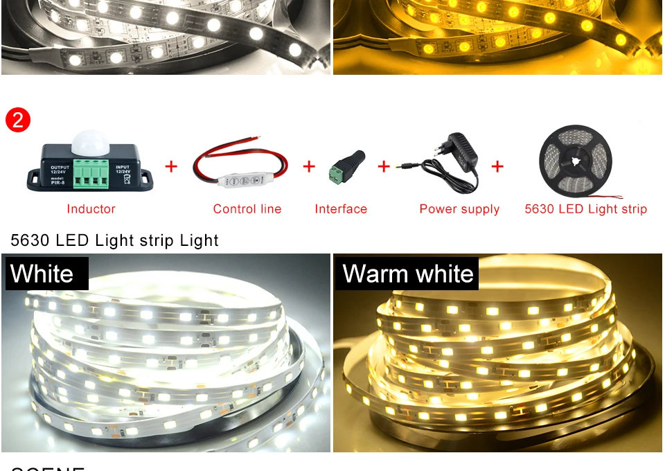 Intelligent Turn ONOFF Human Infrared Sensor LED Strip Light Warm White 3000K Waterproof SMD2835 Strip Lighting For Bedroom (6)