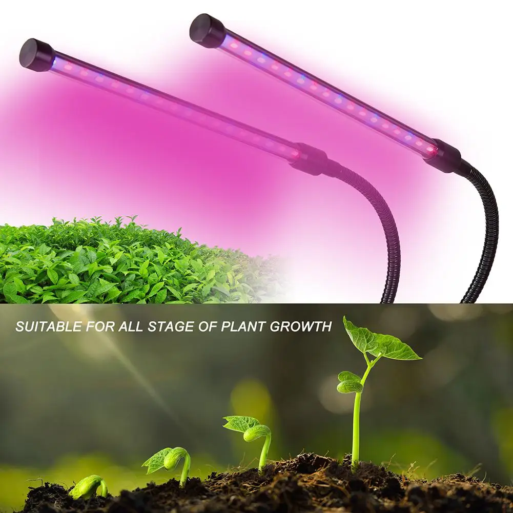 Adeeing 40LED Grow Light 360 градусов двойная трубка растение лампа для выращивания комнатный гидропонный Выращивание овощей (USB версия) 20 Вт