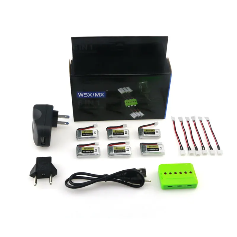 4 шт./5 шт./6 шт. Eachine E010 E010C E011 E013 мини Радиоуправляемый квадрокоптер 3,7 V 260MAH 45C Libo аккумуляторная батарея зарядное устройство набор комбо