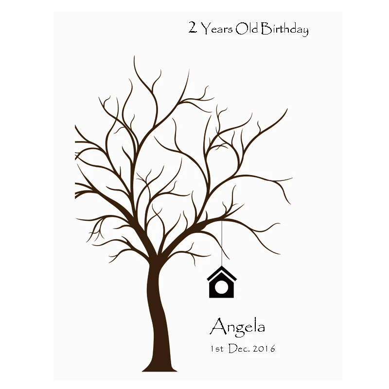Personalized Baby Shower/Birthday Guest Book Tree Fingerprint DIY ...