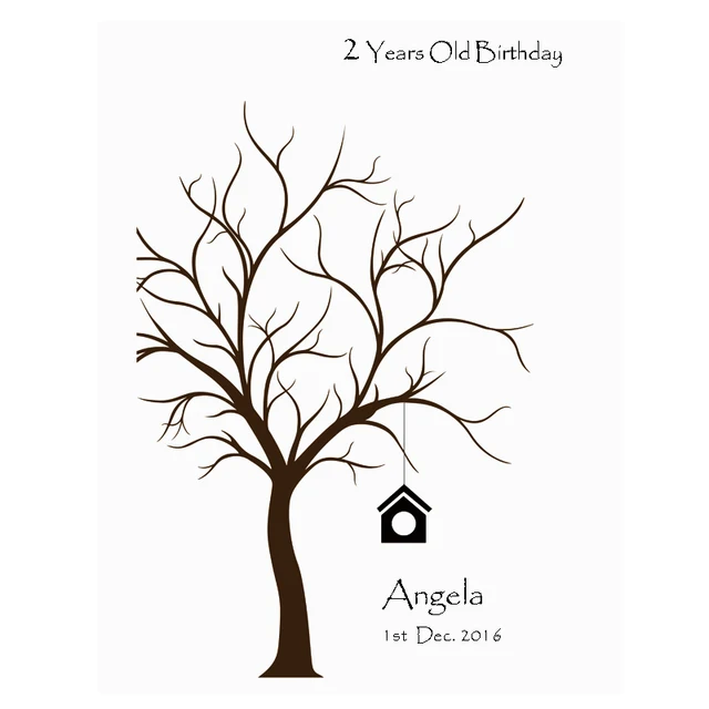 personalized baby shower birthday guest book tree fingerprint diy