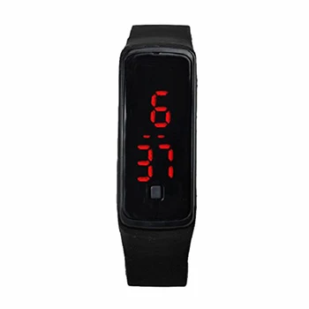 

Fashion Ultra-slim Men Silicone Digital LED Sports Wrist Watch (Black)