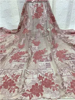 

Very soft Onion velvet Latest African Cord Lace Fabrics High Quality 2019Nigerian Lace Fabric For Wedding African Lace Fabric F7