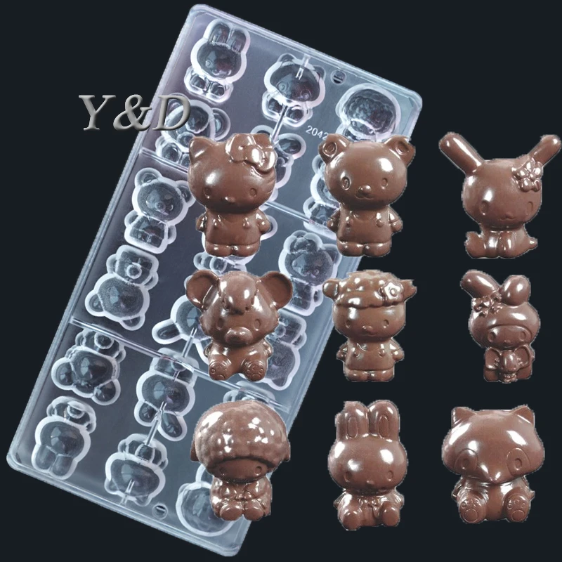 

Cute Cat Rabbit Bear Sheep Hard DIY 3 D Tools Maker Injection Polycarbonate PC Sweet Candy Chocolate Jelly Mold Mould