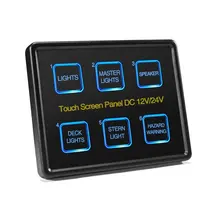 Painel de controle remoto, painel de controle 12v/24v 6 gang led caixa para carro barco marítimo caravana
