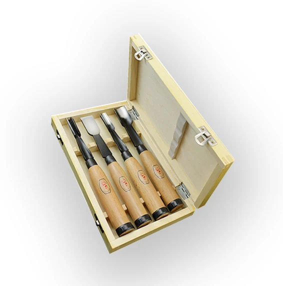 4Pcs Woodpecker Dry Hand Wood Carving Tools Chip Detail Chisel set Knives tool