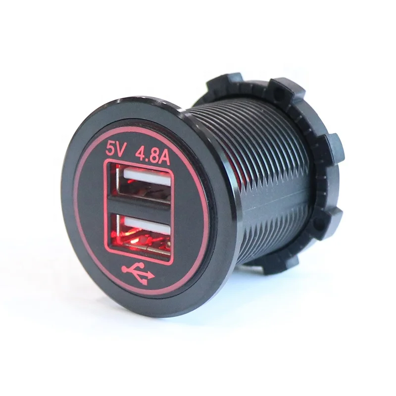 Новый 5 в 4.8A пластиковый двойной USB зарядное устройство для автомобиля мотоцикла