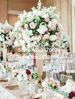 

crystal Gold Candle Holders Road Lead Table Centerpiece Stand Pillar Candlestick For Wedding Candelabra Flowers stand sunmood121