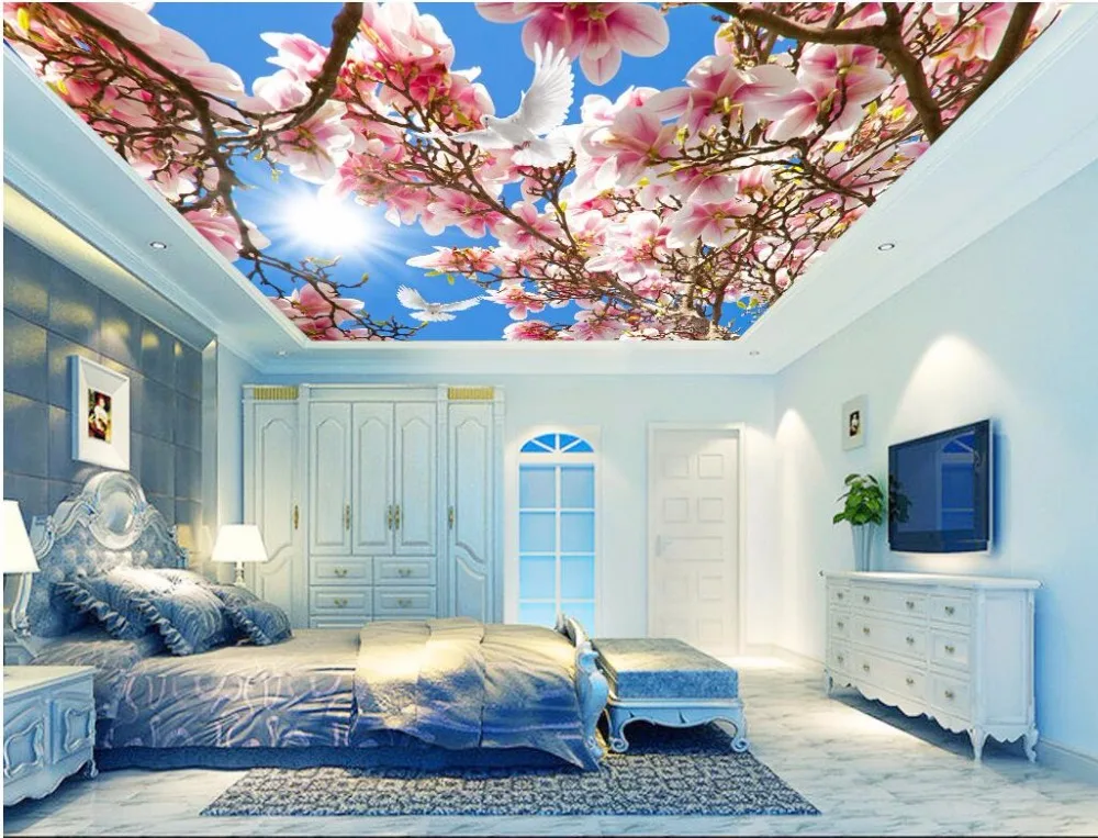 3d Tavan Duvar Resimleri Duvar Ka d zel Foto raf G ky z Beyaz 