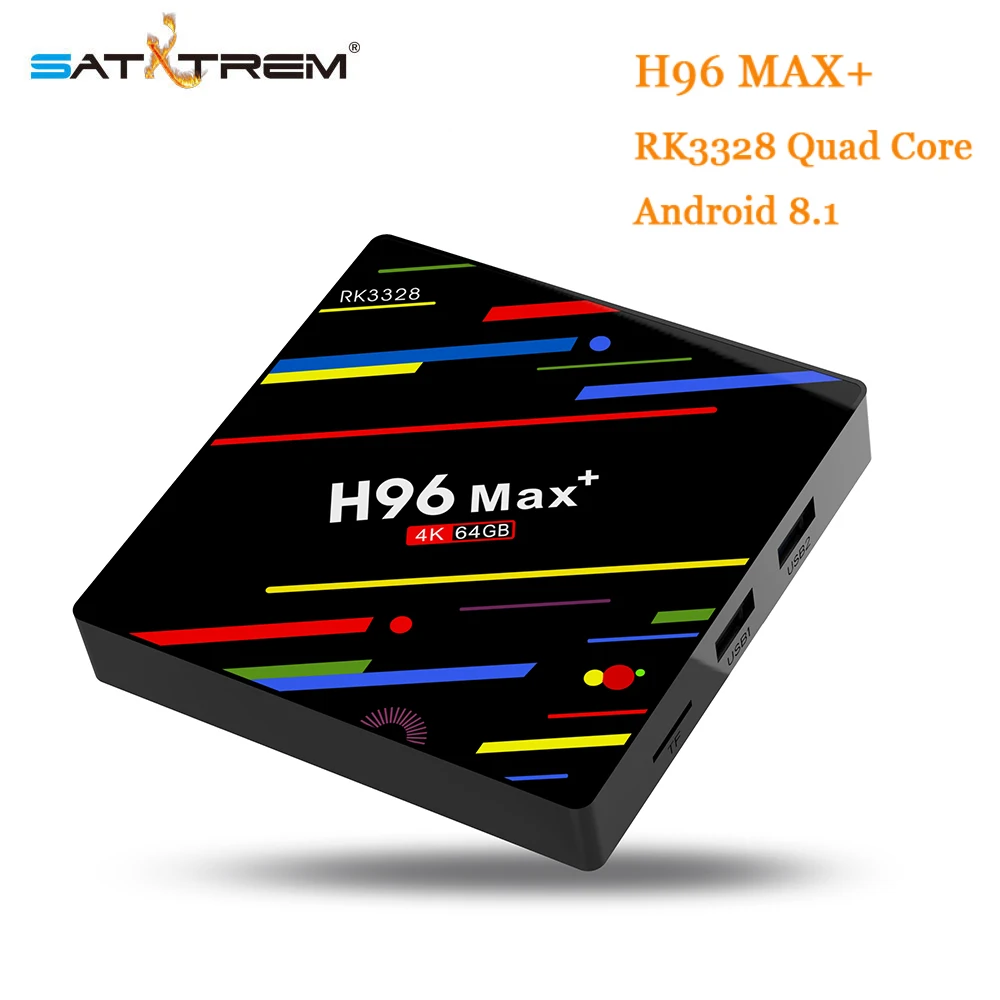

Satxtrem H96 MAX Plus Android 8.1 smart TV Box 4GB RAM 64GB ROM Set Top Box RK3328 2.4G/5G Wifi 4K H.265 4GB 32GB Media Player
