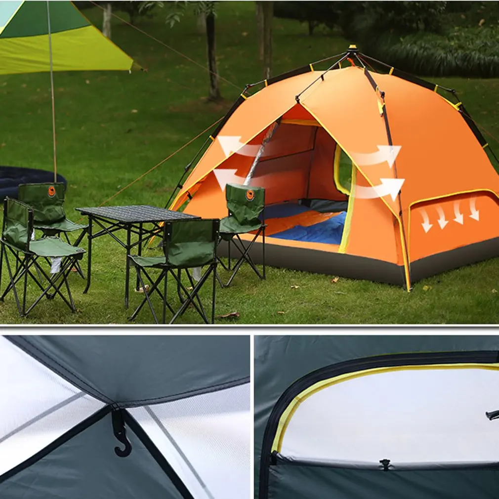 

New Arrival 3-4 Person Portable Fully Automatic Rainproof Tent Double Layers Outdoor Camping Hiking Fishing Backpacking Tent