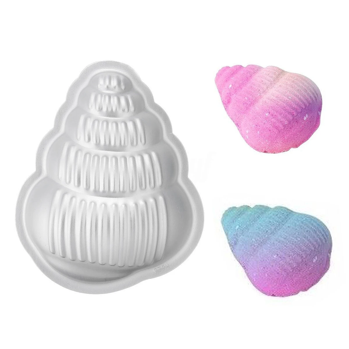 JX-LCLYL 2pcs 95*110mm Conch Shape Aluminum Bath Bomb Mold Mould DIY Homemade Crafting