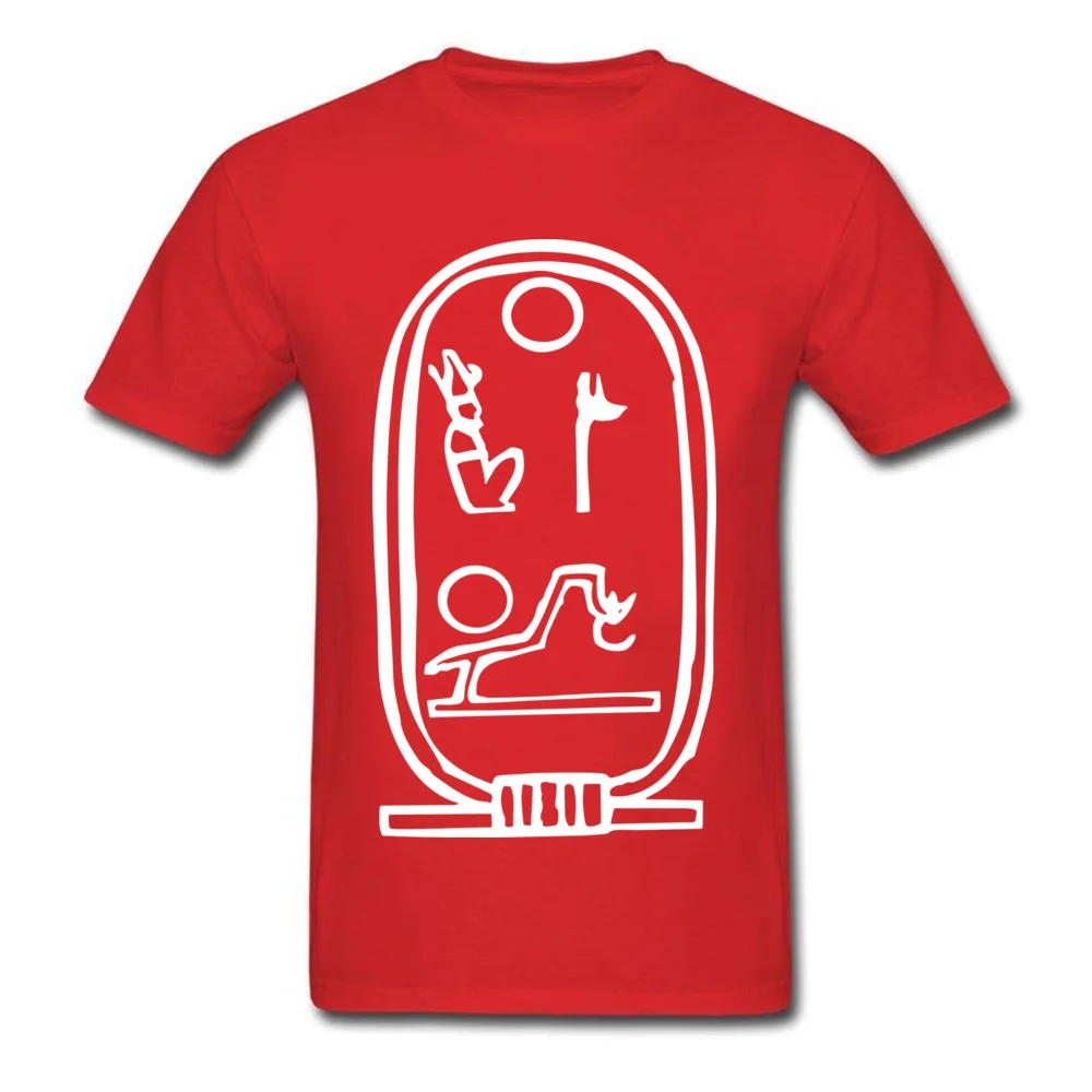 Fashionable T Shirts Newest Round Neck Egyptian Hieroglyph Ancient Pure Cotton Men T Shirt Design Short Sleeve Sweatshirts Egyptian Hieroglyph Ancient red