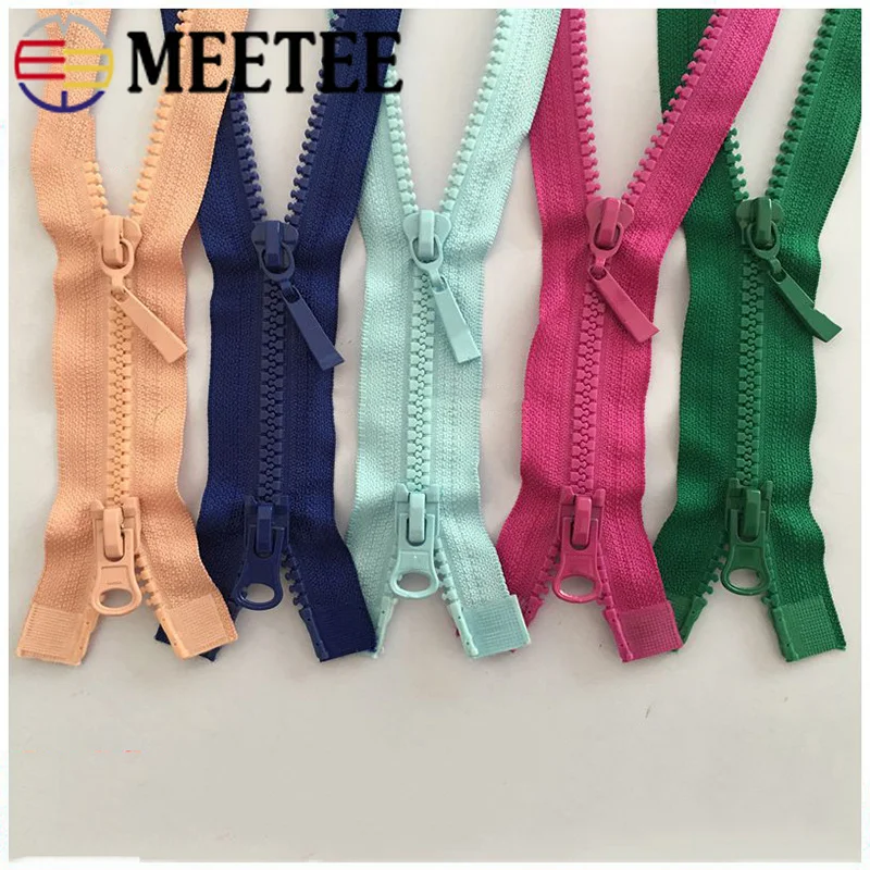 

Meetee 5pcs 80cm 5# Multicolor Resin Double Open Tail Zipper DIY Down Jacket Home Textile Clothing HandSewing Double Head Zipper