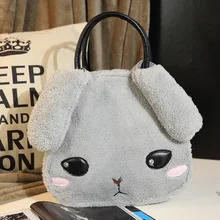 Fashion Handbags New Winter bag bag tide personality cute cartoon plush rabbit portable shoulder Xiekua package