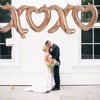 

5pcs 105*26cm XOXO lip Foil Balloons Rose Gold XOXO Love Shaped Air Baloon Wedding Valentines Day Party Supplies Marriage Decor