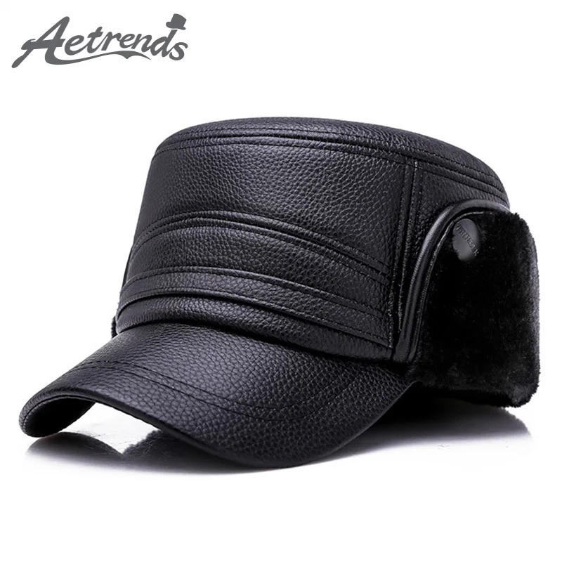 Buy [AETRENDS] PU Leather with Ear Flaps Winter Warm
