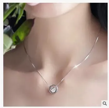 

RYOUCUTE Fashion 925 Sterling Silver Jewelry Long Chain Layered Box Zirconia Necklaces For Women Wedding Kolye Collares Bijoux