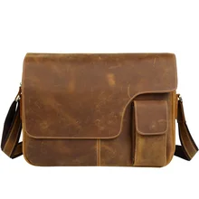 Man bag crazy horse leather shoulder Bag vintage genuine cowhide leather men messenger bags business crossbody male bags niuboa genuine leather shoulder bags 100% vintage leather handbag tote women cowhide handbags crazy horse leather messenger bag