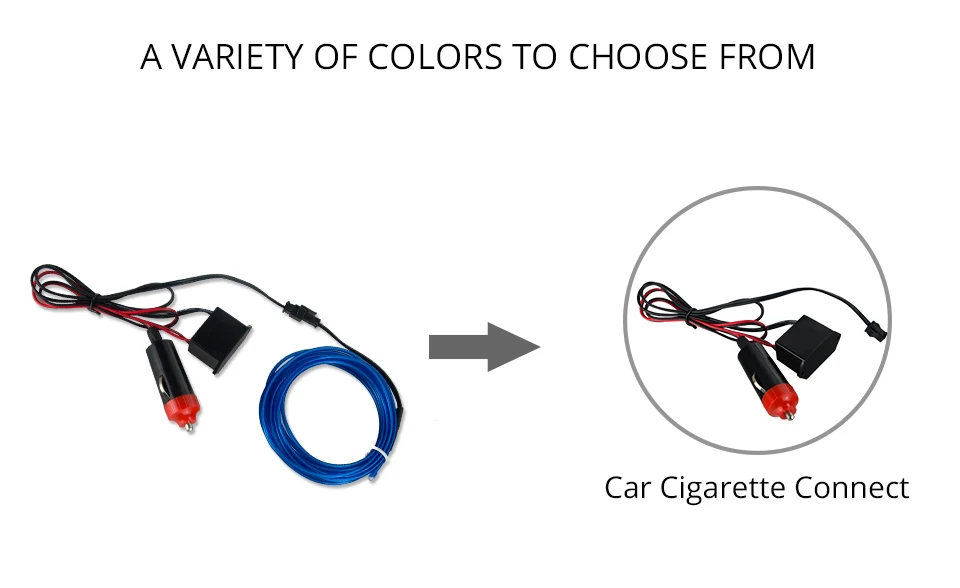 LED Cold light line Car Decorative light Ambient Light auto backlight Fluorescence 5V ICE BLUE Controller 1m 2m 3m 4m 5M car set (5)