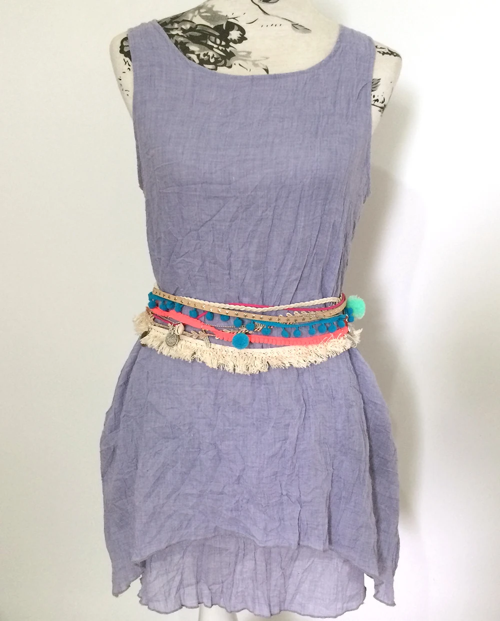 2017 New Gypsy Dangle Hippie Boho Turkish Bohemian Shimmy fashion Belt Dance Body Chains DIY  Pompoms tassel lace skirt belt
