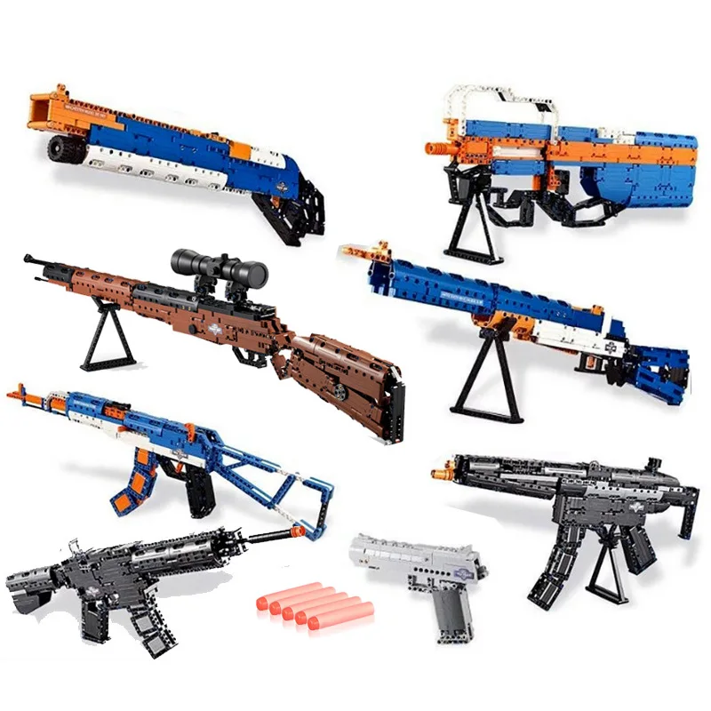 

New SWAT Emission Pistol Power GUN technic Arms Model Assembled DIY Brick Set Weapon boy Toy Building Block