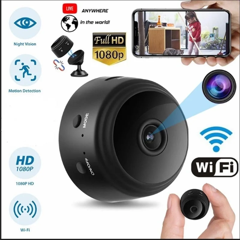 Мини IP-камера беспроводная WiFi HD 1080P Скрытая домашняя камера безопасности ночное