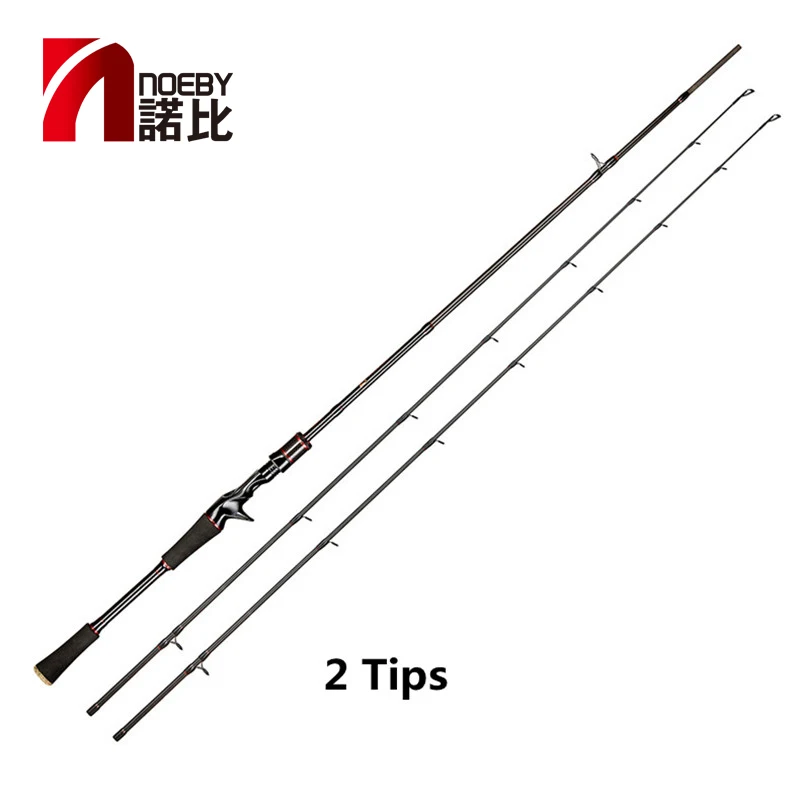 NOEBY LEISURE K2 1.98m 2.13m 2.44m 2 Tips Spinning Rod Casting Rod MML MMH SIC Ring Vara De Pesca Stick Bass Fishing Rod Olta