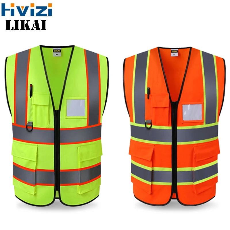 Colete de Segurança Hivizi Marca Original Colete Workwear Vestuário Segurança Reflexivo Logotipo Impressão Frete Grátis