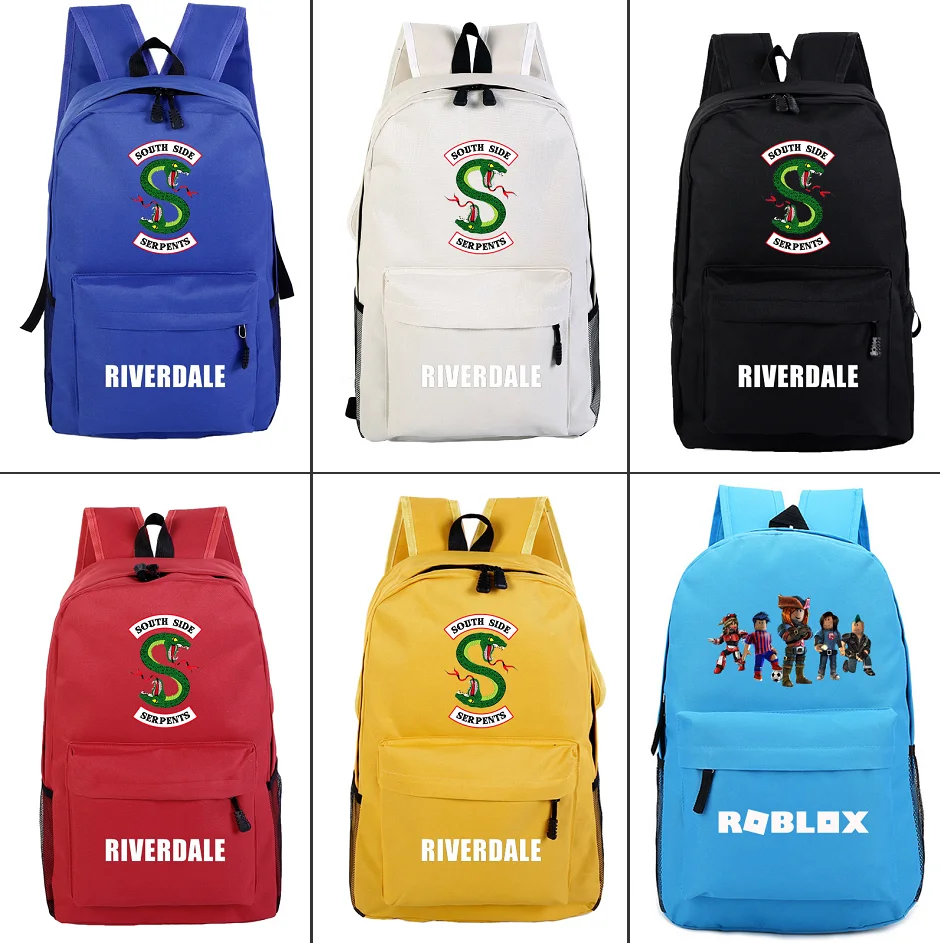 

Riverdale south side serpents Canvas Backpack Student School bag Men's laptop bag Fashion Travel bag Zipper Rucksack Packsack