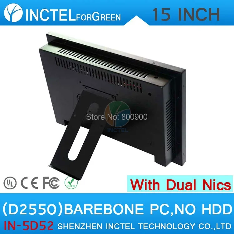 

All in one barebone desktop pc with 5 wire Gtouch 15 inch LED touch Dual 1000Mbps Nics