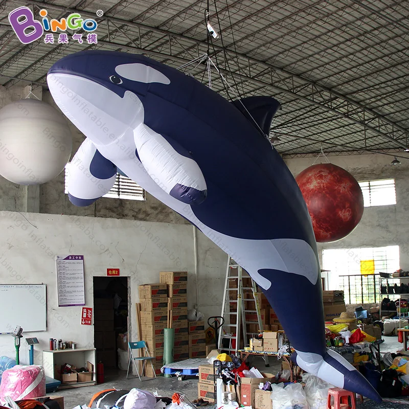 Free Delivery 5.5 Meters inflatable giant killer whale customized