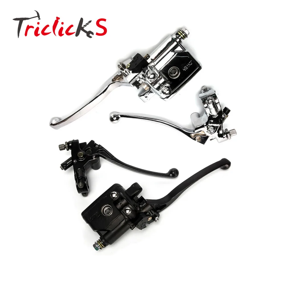 Universal Motorcycle Brake Clutch Master Cylinder Reservoir Lever 7/8&quot Handlebar Chrome Black CNC Aluminum Motor Levers | Автомобили и
