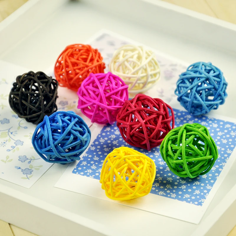 7 шт./лот, разноцветные Плетеные шары из ротанга, детские игрушки, мяч для фотостудии, аксессуары, сделай сам, украшение для фотосессии